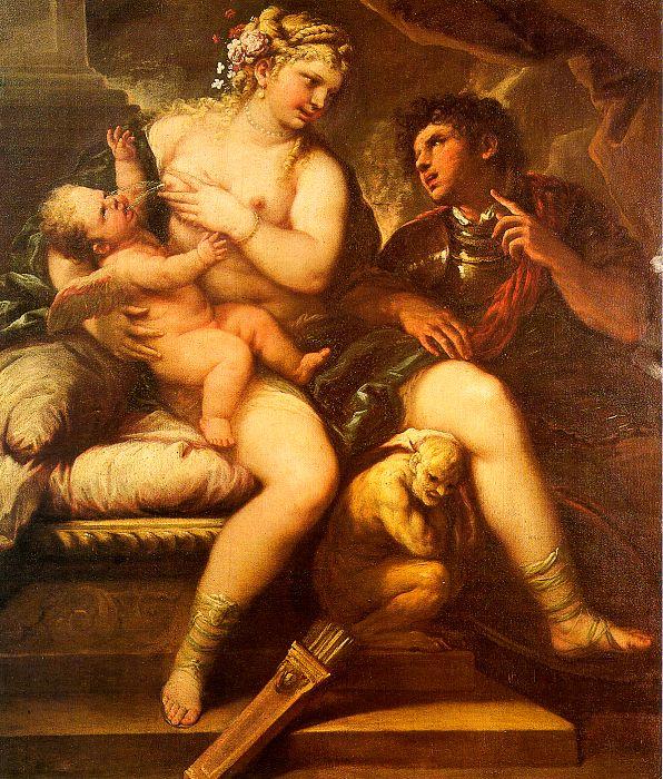  Luca  Giordano Venus, Cupid and Mars France oil painting art